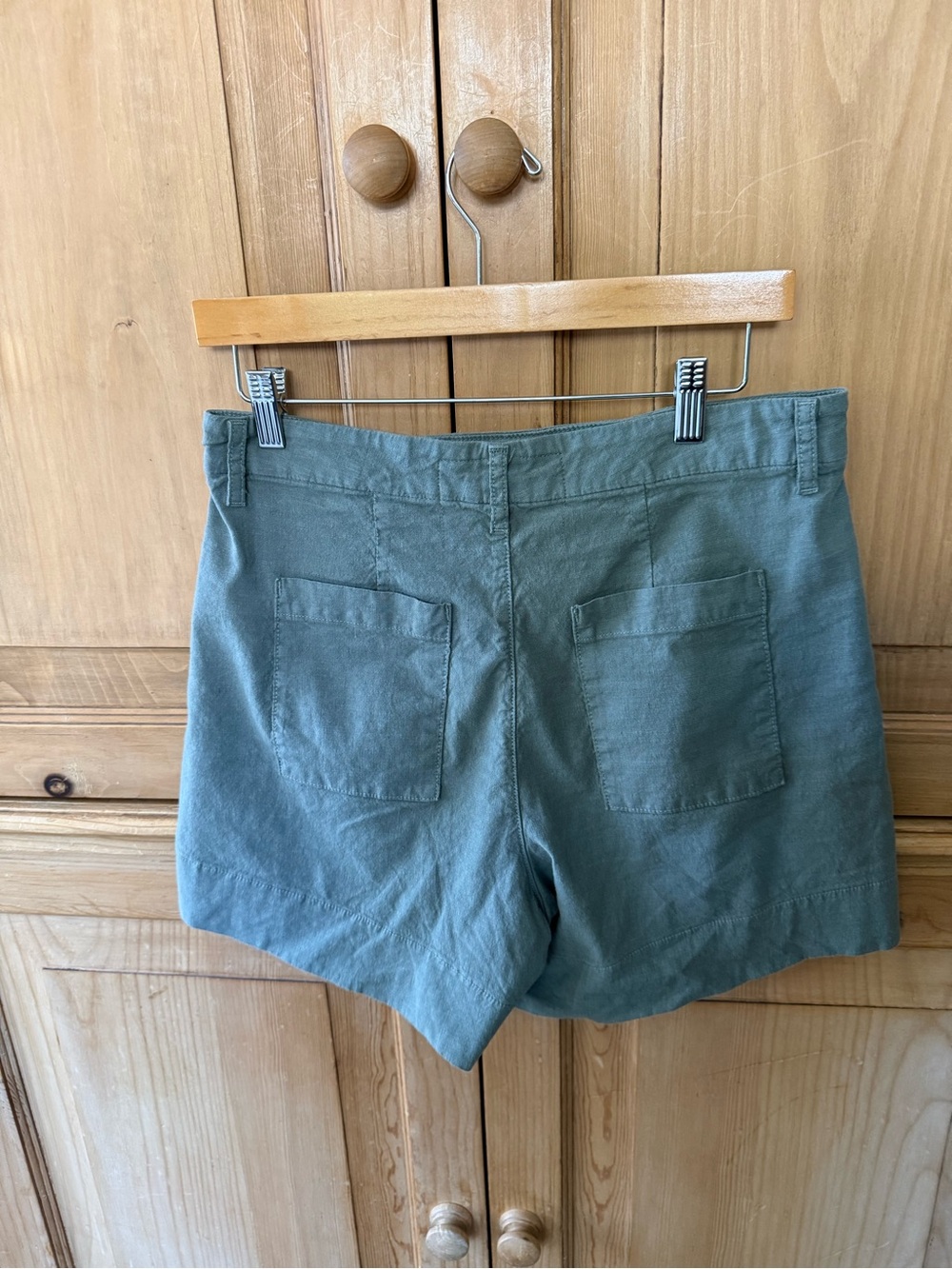 Frank & Eileen High-Waisted Cotton Linen Shorts size 6 - Picture 9 of 10